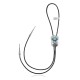 Leaf .925 Sterling Silver Certified Authentic Handmade Navajo Native American Natural Turquoise Bolo Tie 34355