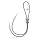 Leaf .925 Sterling Silver Certified Authentic Handmade Navajo Native American Natural Turquoise Bolo Tie 34355
