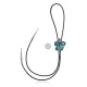 Flower .925 Sterling Silver Handmade Navajo Native American Natural Turquoise Bolo Tie 34356
