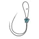 Flower .925 Sterling Silver Handmade Navajo Native American Natural Turquoise Bolo Tie 34356