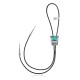 Wave .925 Sterling Silver Certified Authentic Handmade Navajo Native American Natural Turquoise Bolo Tie 34361