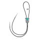 Wave .925 Sterling Silver Certified Authentic Handmade Navajo Native American Natural Turquoise Bolo Tie 34361