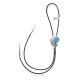 Leaf Swirl .925 Sterling Silver Certified Authentic Handmade Navajo Native American Natural Turquoise Bolo Tie 34366