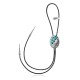 Flower Leaf .925 Sterling Silver Certified Authentic Handmade Navajo Native American Natural Turquoise Bolo Tie 34368