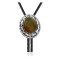 Wave .925 Sterling Silver Certified Authentic Handmade Navajo Native American Natural Turquoise Bolo Tie 34373