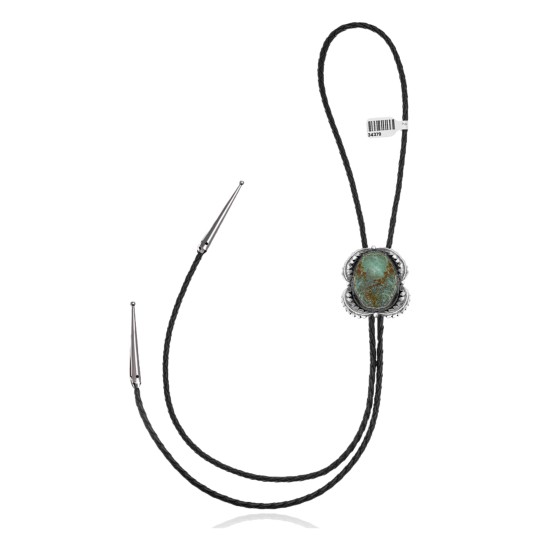 Leaf .925 Sterling Silver Certified Authentic Handmade Navajo Native American Natural Turquoise Bolo Tie 34376 Leaf .925 Sterling Silver Certified Authentic Handmade Navajo Native American Natural Turquoise Bolo Tie 34376