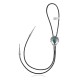 Leaf .925 Sterling Silver Certified Authentic Handmade Navajo Native American Natural Turquoise Bolo Tie 34378