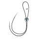 Leaf .925 Sterling Silver Certified Authentic Handmade Navajo Native American Natural Turquoise Bolo Tie 34378
