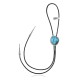 Wave .925 Sterling Silver Certified Authentic Handmade Navajo Native American Natural Turquoise Bolo Tie 34379