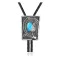 Leaf .925 Sterling Silver Handmade Navajo Native American Natural Turquoise Bolo Tie 34380