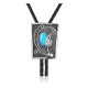 Leaf .925 Sterling Silver Certified Authentic Handmade Navajo Native American Natural Turquoise Bolo Tie 34380 Leaf .925 Sterling Silver Certified Authentic Handmade Navajo Native American Natural Turquoise Bolo Tie 34380