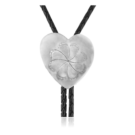 Heart .925 Sterling Silver Certified Authentic Handmade Navajo Native American Bolo Tie 34300 Heart .925 Sterling Silver Certified Authentic Handmade Navajo Native American Bolo Tie 34300