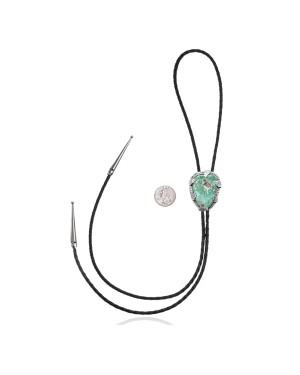 Leaf .925 Sterling Silver Certified Authentic Handmade Navajo Native American Natural Turquoise Bolo Tie 34381 Leaf .925 Sterling Silver Certified Authentic Handmade Navajo Native American Natural Turquoise Bolo Tie 34381