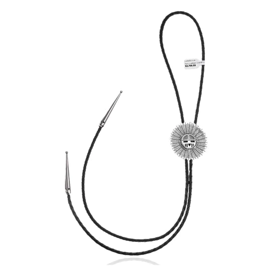 Sun .925 Sterling Silver Handmade Navajo Native American Bolo Tie 34384 Sun .925 Sterling Silver Handmade Navajo Native American Bolo Tie 34384