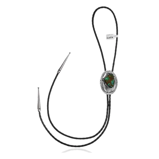 Flower Leaf .925 Sterling Silver Handmade Navajo Native American Natural Turquoise Bolo Tie 34386 Flower Leaf .925 Sterling Silver Handmade Navajo Native American Natural Turquoise Bolo Tie 34386