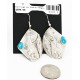 .925 Sterling Silver Handmade KOKOPELI Certified Authentic Navajo Natural Turquoise Dangle Native American Earrings 27174-1