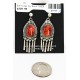 Certified Authentic Handmade Navajo .925 Sterling Silver Natural Spiny Oyster Native American Dangle Earrings 27163-3