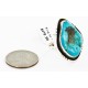 .925 Sterling Silver Handmade Certified Authentic Navajo Natural Turquoise Native American Ring  16997-2