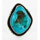 .925 Sterling Silver Handmade Certified Authentic Navajo Natural Turquoise Native American Ring  16997-2