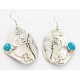 .925 Sterling Silver Handmade KOKOPELI Certified Authentic Navajo Natural Turquoise Dangle Native American Earrings 27174-1
