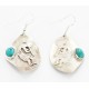 .925 Sterling Silver Handmade KOKOPELI Certified Authentic Navajo Natural Turquoise Dangle Native American Earrings 27177-3