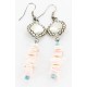 Certified Authentic Handmade Navajo .925 Sterling Silver Dangle Native American Earrings Natural Turquoise Spiny Oyster 18032-2