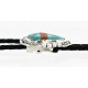 Handmade Certified Authentic Navajo .925 Sterling Silver Inlaid Natural Turquoise Jasper Native American Bolo Tie 24406-2 Handmade Certified Authentic Navajo .925 Sterling Silver Inlaid Natural Turquoise Jasper Native American Bolo Tie 24406-2