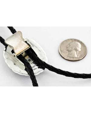 Handmade Certified Authentic Navajo .925 Sterling Silver Natural Tigers Eye Native American Bolo Tie  24407-1