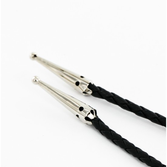 Handmade Certified Authentic Navajo .925 Sterling Silver Natural Turquoise Native American Bolo Tie  24408-1