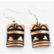 Handmade Certified Authentic Navajo Pure Copper Dangle Native American Earrings 27182-1
