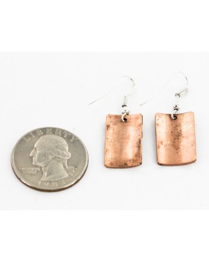 Handmade Certified Authentic Navajo Pure Copper Dangle Native American Earrings 27182-2