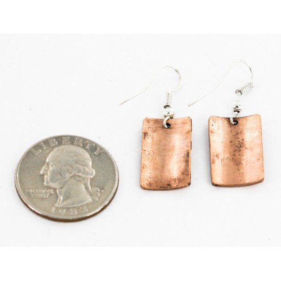 Handmade Certified Authentic Navajo Pure Copper Dangle Native American Earrings 27182-2