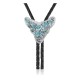 Bull Skull .925 Sterling Silver Certified Authentic Handmade Navajo Native American Natural Turquoise Bolo Tie 34390