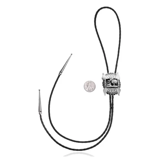 Mountain .925 Sterling Silver Handmade Navajo Native American Bolo Tie 34391 Mountain .925 Sterling Silver Handmade Navajo Native American Bolo Tie 34391