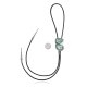 Wave .925 Sterling Silver Certified Authentic Handmade Navajo Native American Natural Turquoise Bolo Tie 34393