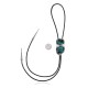 Wave .925 Sterling Silver Certified Authentic Handmade Navajo Native American Natural Turquoise Bolo Tie 34394