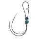 Wave .925 Sterling Silver Certified Authentic Handmade Navajo Native American Natural Turquoise Bolo Tie 34394