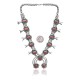 Squash Blossom .925 Sterling Silver Certified Authentic Navajo Native American Coral Necklace 35103