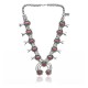 Squash Blossom .925 Sterling Silver Certified Authentic Navajo Native American Coral Necklace 35103