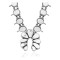 Squash Blossom .925 Sterling Silver Navajo Native American White Buffalo Necklace 35105