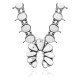 Squash Blossom .925 Sterling Silver Certified Authentic Navajo Native American White Buffalo Necklace 35105