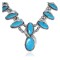 Feather .925 Sterling Silver Certified Authentic Navajo Native American Natural Turquoise Necklace 35106