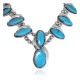 Feather .925 Sterling Silver Certified Authentic Navajo Native American Natural Turquoise Necklace 35106 Feather .925 Sterling Silver Certified Authentic Navajo Native American Natural Turquoise Necklace 35106