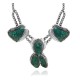Feather .925 Sterling Silver Certified Authentic Navajo Native American Natural Turquoise Necklace 35108