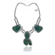 Feather .925 Sterling Silver Certified Authentic Navajo Native American Natural Turquoise Necklace 35108