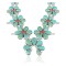 Squash Blossom .925 Sterling Silver Certified Authentic Navajo Native American Natural Turquoise Coral Necklace 35110