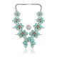 Squash Blossom .925 Sterling Silver Certified Authentic Navajo Native American Natural Turquoise Coral Necklace 35110