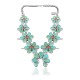 Squash Blossom .925 Sterling Silver Certified Authentic Navajo Native American Natural Turquoise Coral Necklace 35110