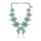 Squash Blossom .925 Sterling Silver Certified Authentic Navajo Native American Natural Turquoise Coral Necklace 35110