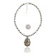Sun .925 Sterling Silver Certified Authentic Navajo Native American Natural Turquoise Necklace 35111